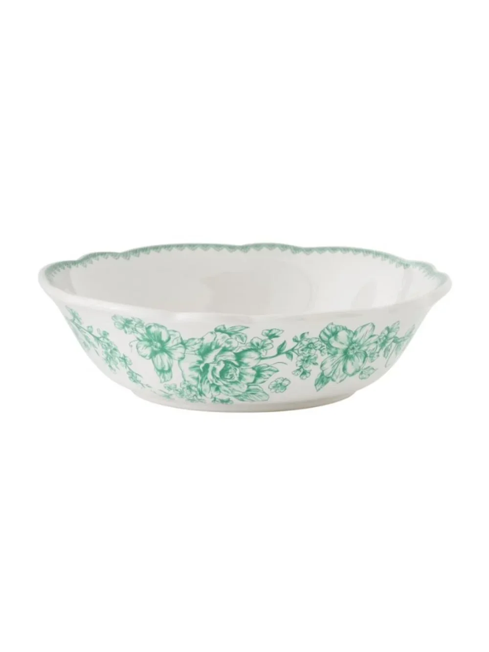 The Pioneer Woman Home Green Floral Design Agatha Stoneware Cereal Round Bowl